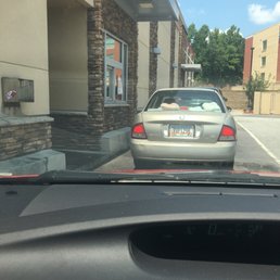 Long slow line at drive thru.
