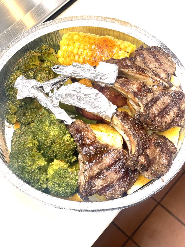 Food from Seafood shack & steak market on stony