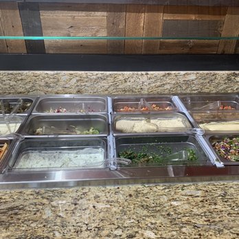 Nish! Mediterranean Grill - Salads and dips station - Mediterranean Near Me - River Oaks, Texas Nish! Mediterranean Grill - Salads and dips station - Mediterranean Near Me - River Oaks, Texas