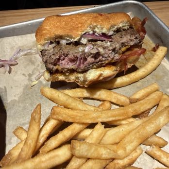 BJ's Restaurant & Brewhouse - Hickory Brisket And Bacon Burger* - New American Near Me - Brentwood, California BJ's Restaurant & Brewhouse - Hickory Brisket And Bacon Burger* - New American Near Me - Brentwood, California