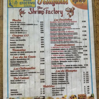 The Shrimp Factory - Menu - Mexican Near Me - Mazatlán, SIN