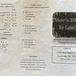 Moe's BBQ - Menu