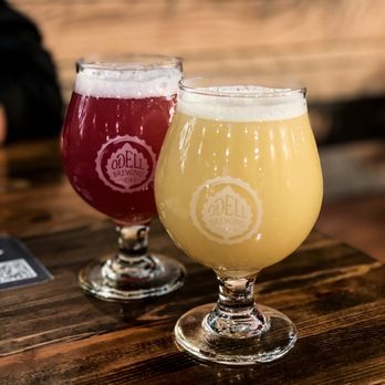 Odell Brewing Co - Five Points Brewhouse - (from Left to Right) - the Sippin Pretty Sour and Yuzu So Crazy IPA. - Breweries Near Me - Denver, Colorado Odell Brewing Co - Five Points Brewhouse - (from Left to Right) - the Sippin Pretty Sour and Yuzu So Crazy IPA. - Breweries Near Me - Denver, Colorado