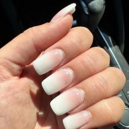 Pink and white ombré acrylics Pink and white ombré acrylics