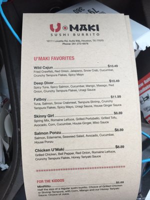 Menu photo 3 U-Maki Sushi Burrito Houston, TX