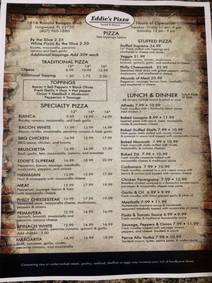 Menu photo 2 Eddies Pizza Longwood, FL Menu photo 2 Eddies Pizza Longwood, FL
