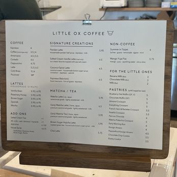 Little Ox Coffee - Menu - Coffee & Tea Near Me - Fullerton, California Little Ox Coffee - Menu - Coffee & Tea Near Me - Fullerton, California