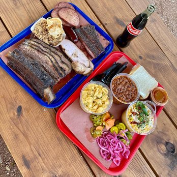 North Texas Smoke - a tray of food and a bottle of coke - Barbeque Near Me - Decatur, Texas