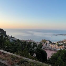 Hotel Villa Ducale - The harbor beyond Taormina from our hotel patio.
