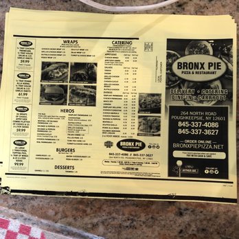 Bronx Pie Pizza - menu and price list - Pizza Near Me - Poughkeepsie, New York