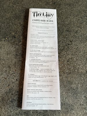 Menu photo 1 Tin Lilly Chelan, WA Menu photo 1 Tin Lilly Chelan, WA