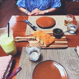 Fresh bread and house special oil for dipping
