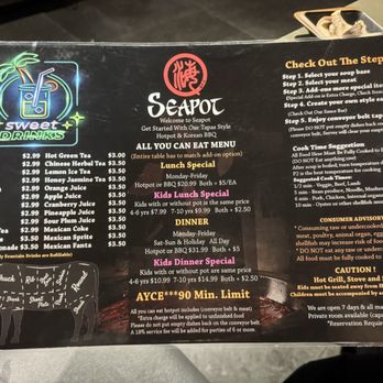 Seapot - Drink Menu - Hot Pot Near Me - Plano, Texas
