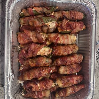 Hickory Heat BBQ - Bacon wrapped Stuffed jalapeños with brisket and cream cheese! - Food Trucks Near Me - McKinney, Texas Hickory Heat BBQ - Bacon wrapped Stuffed jalapeños with brisket and cream cheese! - Food Trucks Near Me - McKinney, Texas
