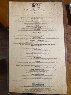 Menu photo 6 The Cowboy's Grille Gardiner, MT Menu photo 6 The Cowboy's Grille Gardiner, MT