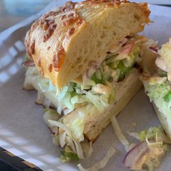 Submarina - Santa Fe sandwich on cheese bread.