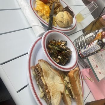 The Liquor Store - Patty melt and Brussel sprouts. Steak and potatoes, scrambled eggs with cheese, and a bread roll. - Breakfast & Brunch Near Me - Memphis, Tennessee The Liquor Store - Patty melt and Brussel sprouts. Steak and potatoes, scrambled eggs with cheese, and a bread roll. - Breakfast & Brunch Near Me - Memphis, Tennessee