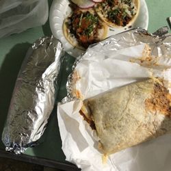 La Esquisita Tacos - Huge burrito and quesadilla, tacos in back
