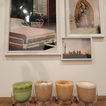 Jesse's Grind Coffee Bar - THE FLIGHT: MATCHA, LAVENDER HONEY, DIRTY HORCHATA, HAZELNUT LATTES (YT:@BULGOGIBOMBER) - Coffee & Tea Near Me - Winnetka, California Jesse's Grind Coffee Bar - THE FLIGHT: MATCHA, LAVENDER HONEY, DIRTY HORCHATA, HAZELNUT LATTES (YT:@BULGOGIBOMBER) - Coffee & Tea Near Me - Winnetka, California