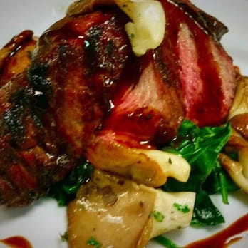 Sheraton Boston Needham Hotel - New York Strip in a red wine sauce. Served with spinach and mushrooms - Hotels Near Me - Needham, Massachusetts