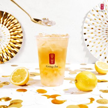 Gong Cha - a cup of tea with lemons on a table - Bubble Tea Near Me - Gardena, California Gong Cha - a cup of tea with lemons on a table - Bubble Tea Near Me - Gardena, California