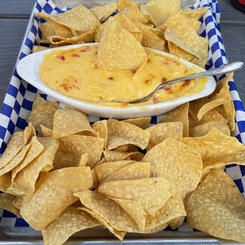 The Blue Note Grill - Pimento Cheese Dip and Chips - American Near Me - Durham, North Carolina The Blue Note Grill - Pimento Cheese Dip and Chips - American Near Me - Durham, North Carolina