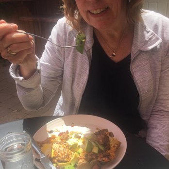 The Hidden Kitchen - Blue corn waffle with egg, bacon, and avocado on top. GF - Juice Bars & Smoothies Near Me - Cambria, California The Hidden Kitchen - Blue corn waffle with egg, bacon, and avocado on top. GF - Juice Bars & Smoothies Near Me - Cambria, California