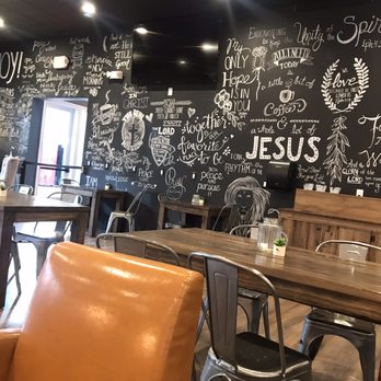Oceans Cafe - 9/14/20 Chalk Board Painted Walls W/Inspirational Quotes. Much Needed These Days - Coffee Roasteries Near Me - Vero Beach, Florida