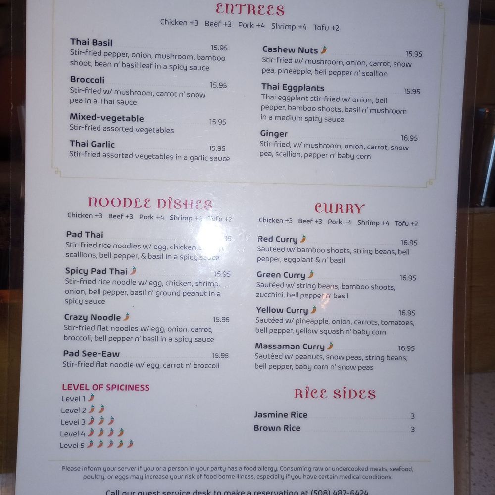The current menu.  They're in the process of adding a half dozen items