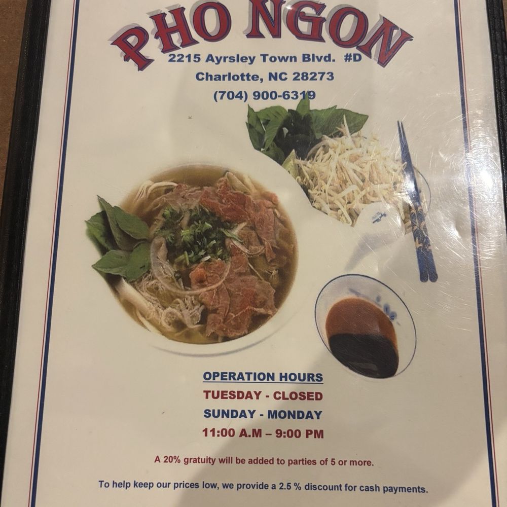 Pho Ngon - Menu - Vietnamese Near Me - Charlotte, North Carolina Pho Ngon - Menu - Vietnamese Near Me - Charlotte, North Carolina