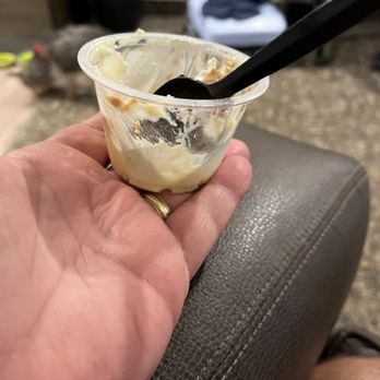 Peach Cobbler Factory - Flight cup size. Not worth $5.50!! - Desserts Near Me - Pooler, Georgia Peach Cobbler Factory - Flight cup size. Not worth $5.50!! - Desserts Near Me - Pooler, Georgia