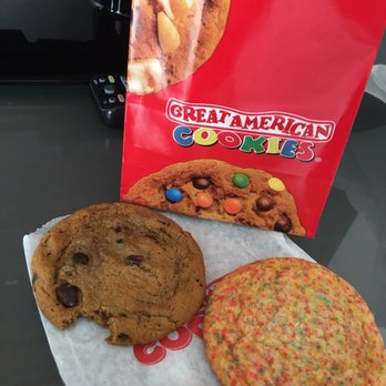 Great American Cookies - So yummy! Pecan chocolate chip and rainbow sugar cookie. - Desserts Near Me - Atlanta, Georgia