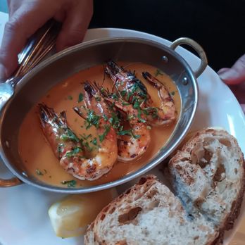 1803 Nyc - Prawns appetizer with grilled bread for dipping in sauce , get this - Cajun/Creole Near Me - New York, New York