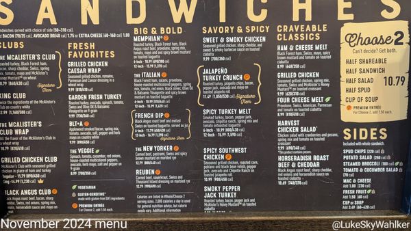 Menu photo 1 McAlister's Deli Brownsburg, IN