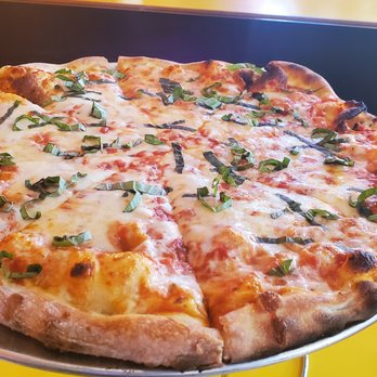 The StopAlong - Large plain cheese + basil pizza. Zero maillard on the cheese. 5.9/10. - Pizza Near Me - Chicago, Illinois The StopAlong - Large plain cheese + basil pizza. Zero maillard on the cheese. 5.9/10. - Pizza Near Me - Chicago, Illinois