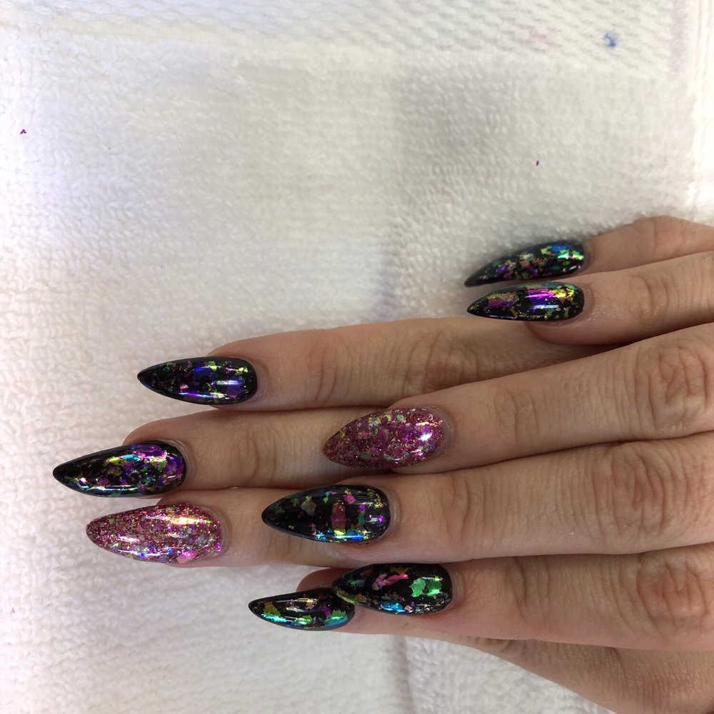 Tipsy Nails - Beautiful acrylics with glitter flakes by Kathy - Nail Salons Near Me - Oro Valley, Arizona Tipsy Nails - Beautiful acrylics with glitter flakes by Kathy - Nail Salons Near Me - Oro Valley, Arizona