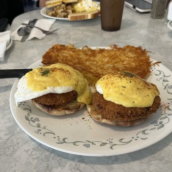 Grandma's Corner Restaurant - Crab cake eggs Benedict. - American Near Me - Seaside, Oregon Grandma's Corner Restaurant - Crab cake eggs Benedict. - American Near Me - Seaside, Oregon