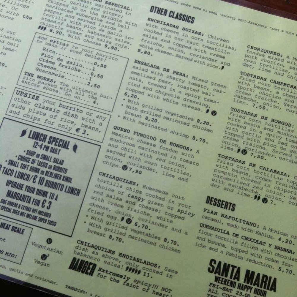 [English Menu, July 2013]