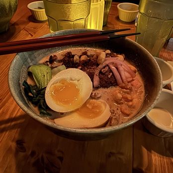 Bosso Ramen Tavern - Vegan Ramen with added Flavored Egg - Ramen Near Me - Cambridge, Massachusetts