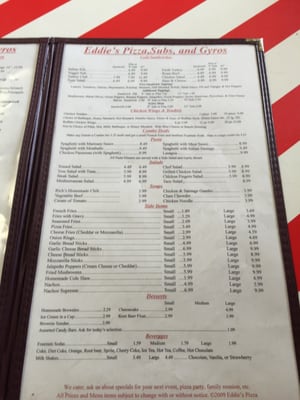 Menu photo 5 Eddie's Pizza Clinton, MD