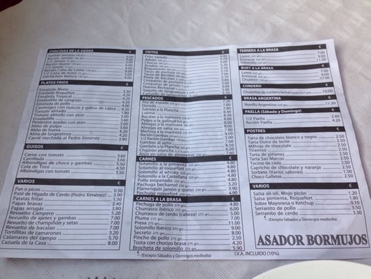 Menu photo 1 Asador de Bormujos Bormujos, SE