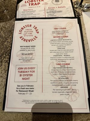 Menu photo 1 The Lobster Trap Asheville, NC