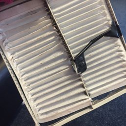 See review- this is jiffy lube's idea of replacing an air filter See review- this is jiffy lube's idea of replacing an air filter
