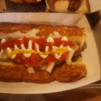 Dog Haus - Sandy - Downtown dog with mayo, mustard, onions, sweet peppers and tomato - New American Near Me - Sandy, Utah