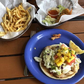 Coconuts Fish Cafe - Fish taco, which you basically can't eat like a taco because they load it with deliciousness. I'm not complaining! - Seafood Near Me - Kihei, Hawaii
