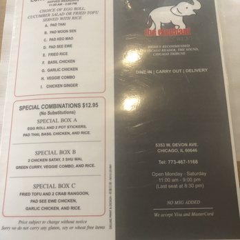 The Elephant Thai Cuisine - Menu-Lunch Specials - Thai Near Me - Chicago, Illinois The Elephant Thai Cuisine - Menu-Lunch Specials - Thai Near Me - Chicago, Illinois