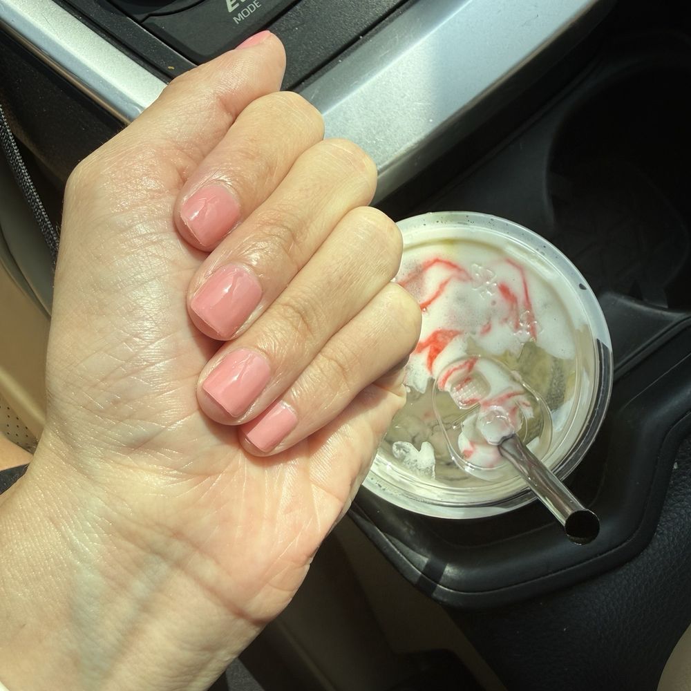 Velvet Nail Bar - Basic polish manicure with the complimentary strawberry matcha latte. - Nail Salons Near Me - San Antonio, Texas Velvet Nail Bar - Basic polish manicure with the complimentary strawberry matcha latte. - Nail Salons Near Me - San Antonio, Texas