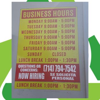 Ponce Recycling - Business hours - Recycling Center Near Me - Mission Viejo, California Ponce Recycling - Business hours - Recycling Center Near Me - Mission Viejo, California
