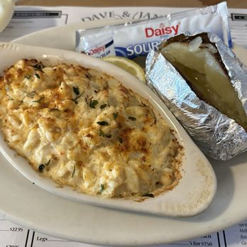 Dave and Jane's Crabhouse - This is my platter which was Crab imperial and a baked potato. - Seafood Near Me - Fairfield, Pennsylvania