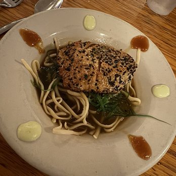 Captain Charlie's Original Reef Grill - Sesame salmon on broth  - a special - soooooo good! - Seafood Near Me - Juno Beach, Florida